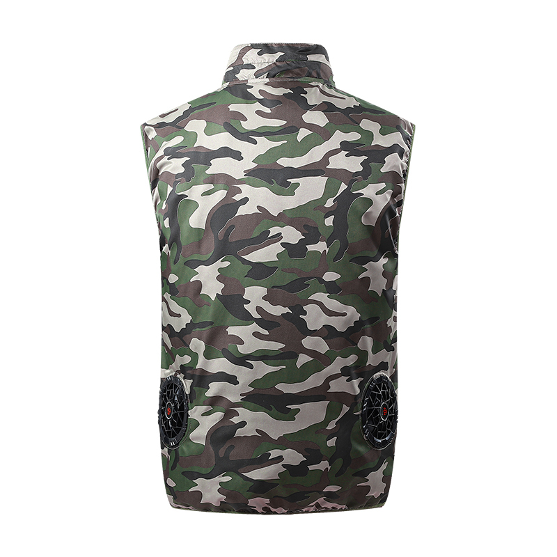 ZITY Men's 3 Holes Fan Full Zipper Cooling Vest-2376