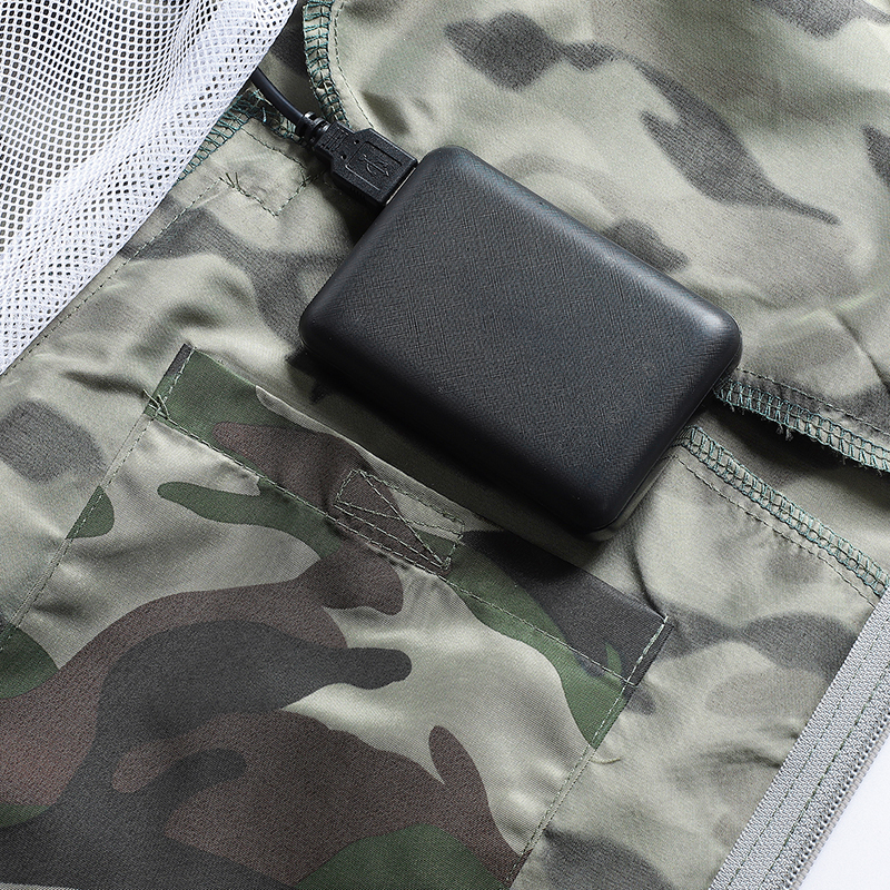 ZITY Men's 3 Holes Fan Full Zipper Cooling Vest-2376