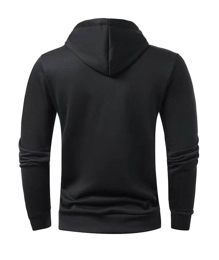 ZITY Men's 1/4 Zipper Solid Color Long Sleeve Hoodie-DUMFH05473