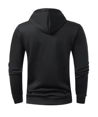 ZITY Men's 1/4 Zipper Solid Color Long Sleeve Hoodie-DUMFH05473