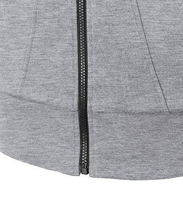 Men's Lightweight Long Sleeve Solid Color Full Zip Up Hoodie-DUMFH05025|Zitysports