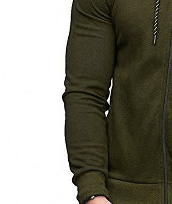 ZITY Men's Full-Zip Long Sleeve Workout Slim Fit Outdoor Hoodie-DUMFH04985|Zitysports