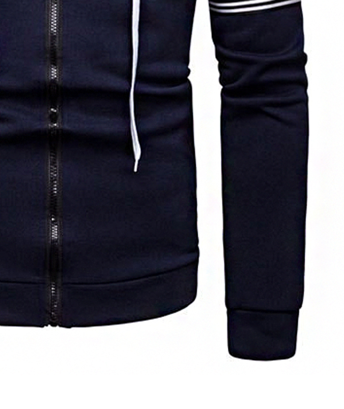 ZITY Men's Long Sleeve Full Zip Up Color Block Outwear Hoodie-DUMFH04958|Zitysports