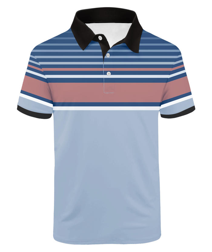 ZITY Men's Striped Color Block Dri Fit Polo Shirt-APOH700052