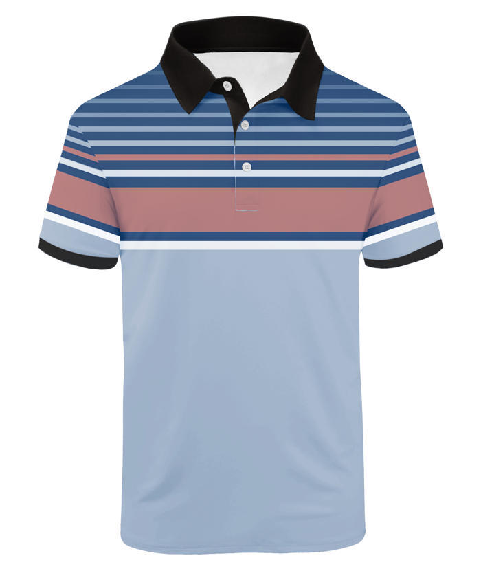 ZITY Men's Striped Color Block Dri Fit Polo Shirt-APOH700052