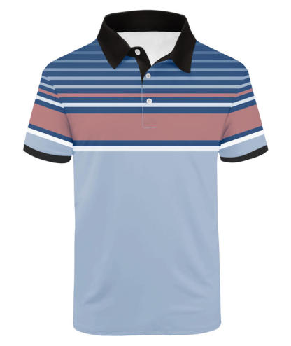 ZITY Men's Striped Color Block Dri Fit Polo Shirt-APOH700052