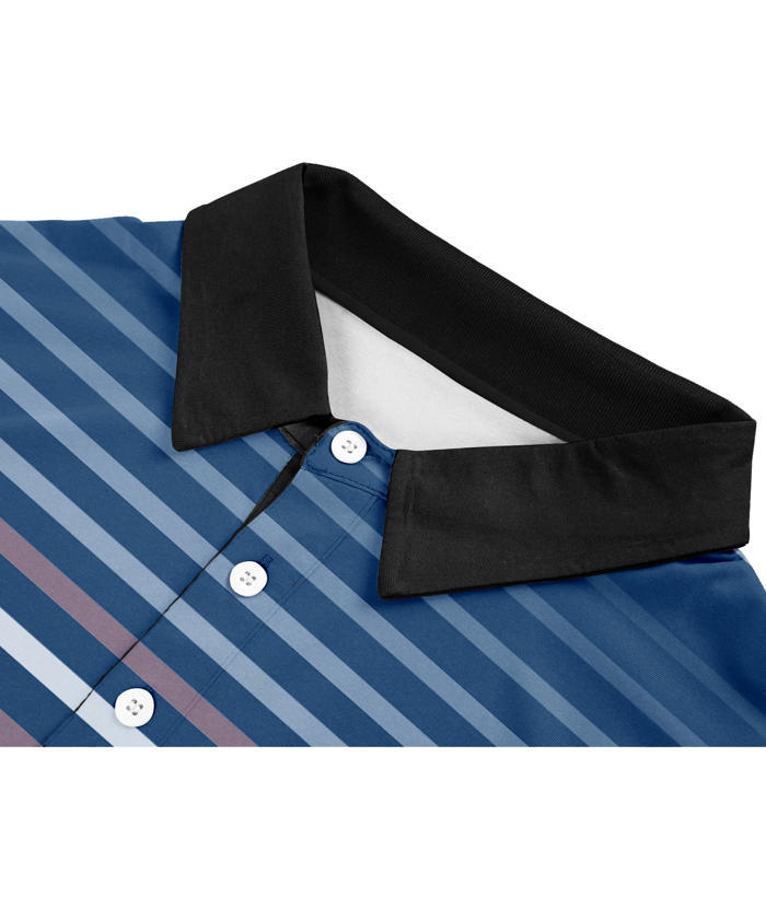 ZITY Men's Striped Color Block Dri Fit Polo Shirt-APOH700052