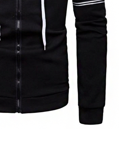 ZITY Men's Long Sleeve Full Zip Up Color Block Outwear Hoodie-DUMFH04958|Zitysports