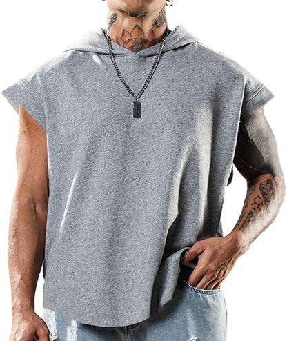 ZITY Men's Sleeveless Oversize Sports Hoodie-DUMHD05416|Zitysports