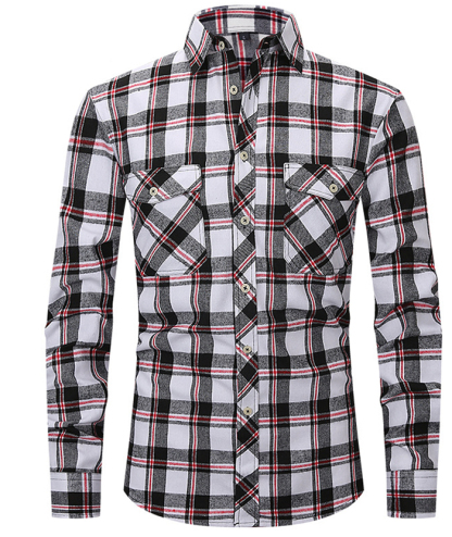 ZITY Men's Slim Fit Plaid Flannel Shirt-DUMLT05228|Zitysports