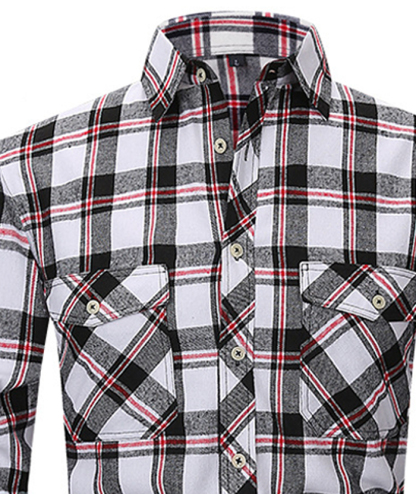 ZITY Men's Slim Fit Plaid Flannel Shirt-DUMLT05228|Zitysports