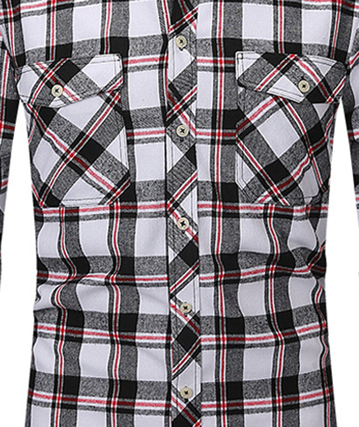 ZITY Men's Slim Fit Plaid Flannel Shirt-DUMLT05228|Zitysports