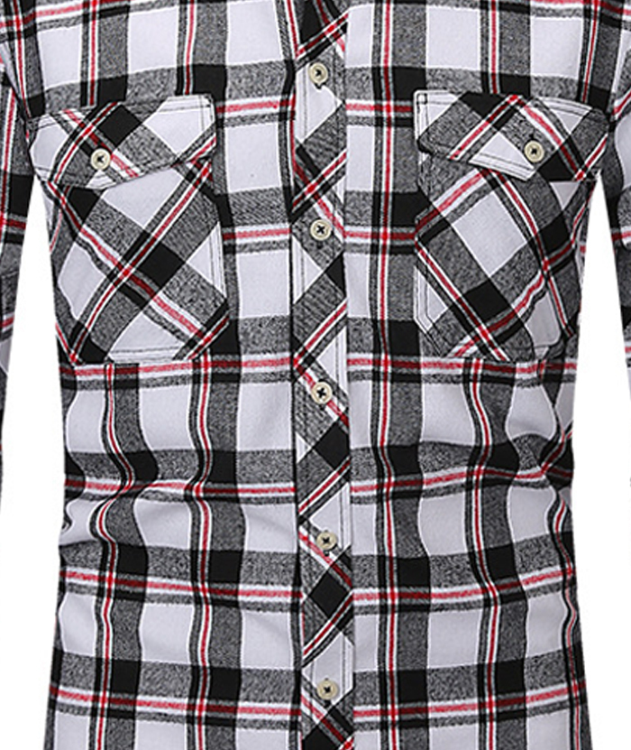 ZITY Men's Slim Fit Plaid Flannel Shirt-DUMLT05228|Zitysports