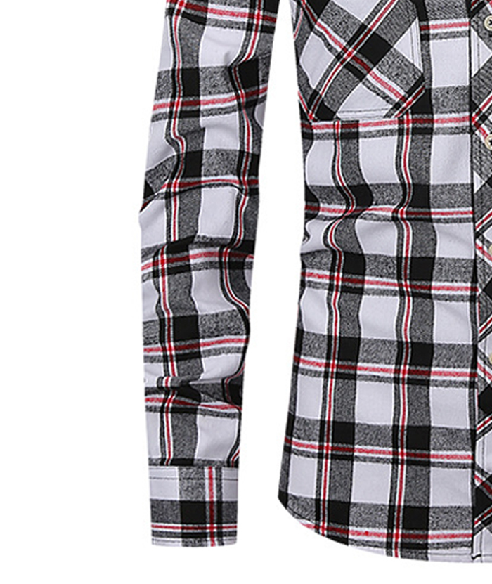 ZITY Men's Slim Fit Plaid Flannel Shirt-DUMLT05228|Zitysports
