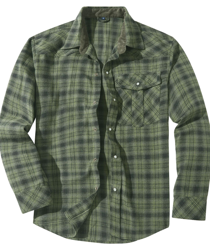 ZITY Men's Button Down Long Sleeved Plaid Flannel Shirt-DUMLT05319|Zitysports