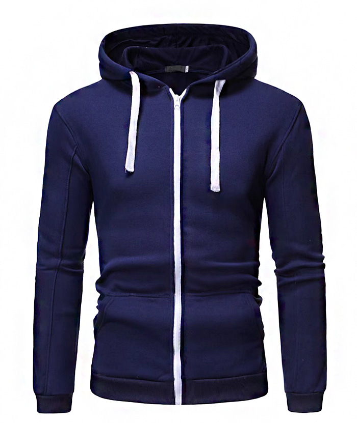 ZITY Men's Light Weight Long Sleeve Full Zip Loose Hoodie-DUMFH05073|Zitysports