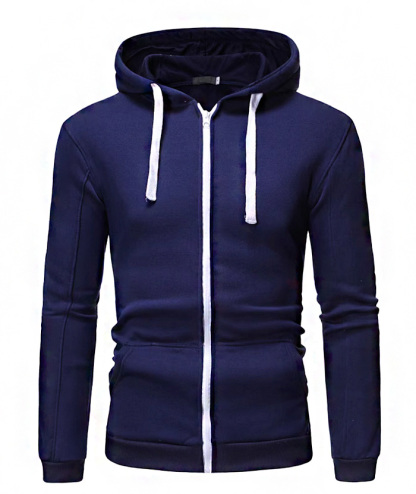 ZITY Men's Light Weight Long Sleeve Full Zip Loose Hoodie-DUMFH05073|Zitysports