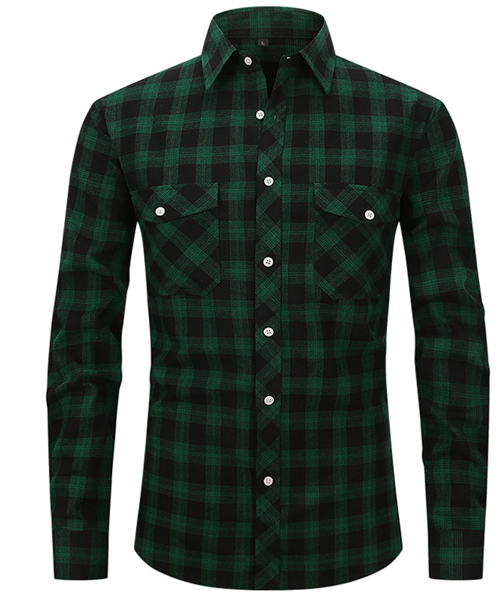 ZITY Men's Slim Fit Plaid Flannel Shirt-DUMLT05228|Zitysports
