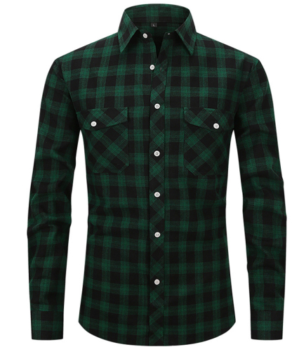 ZITY Men's Slim Fit Plaid Flannel Shirt-DUMLT05228|Zitysports