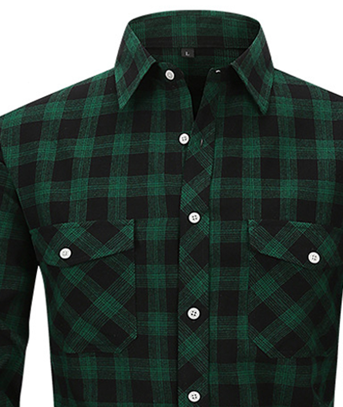 ZITY Men's Slim Fit Plaid Flannel Shirt-DUMLT05228|Zitysports