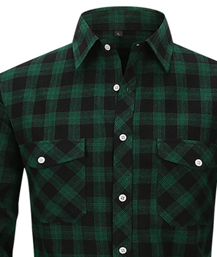 ZITY Men's Slim Fit Plaid Flannel Shirt-DUMLT05228|Zitysports