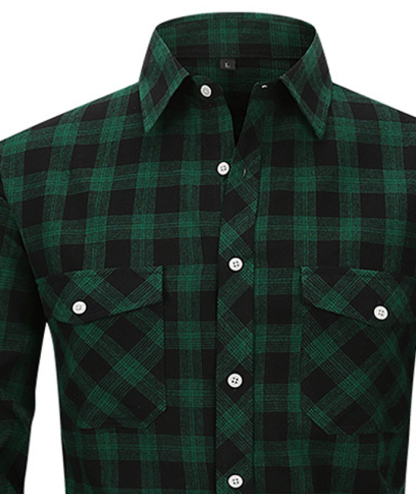 ZITY Men's Slim Fit Plaid Flannel Shirt-DUMLT05228|Zitysports