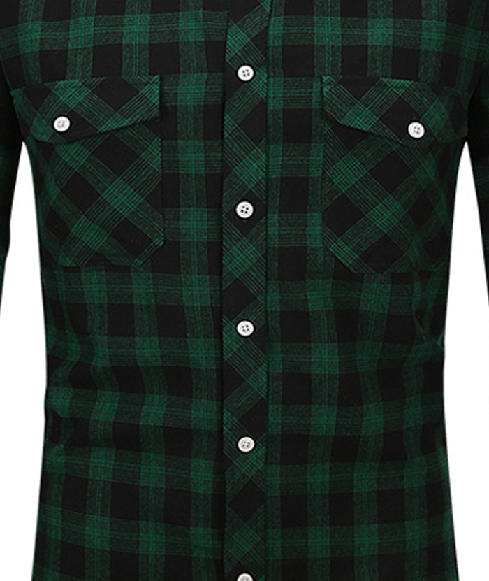 ZITY Men's Slim Fit Plaid Flannel Shirt-DUMLT05228|Zitysports