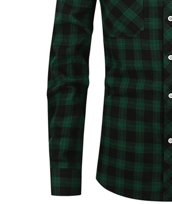 ZITY Men's Slim Fit Plaid Flannel Shirt-DUMLT05228|Zitysports