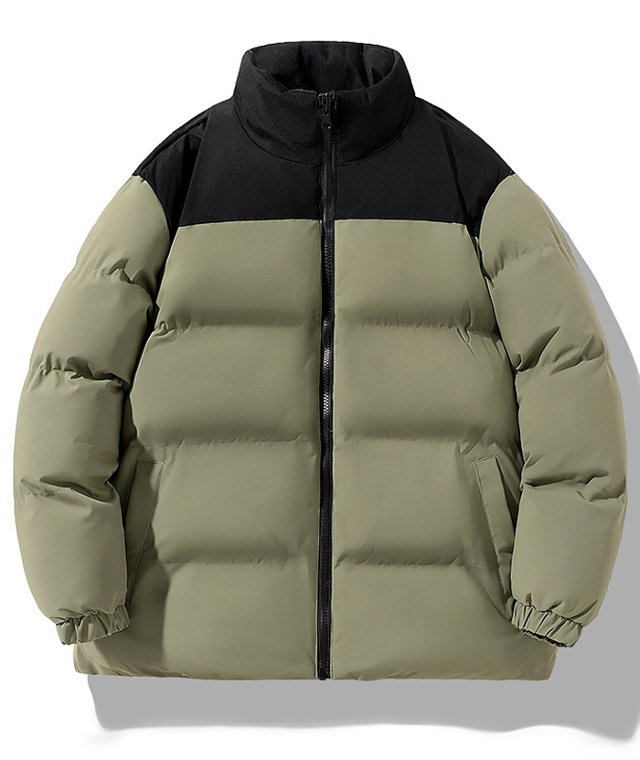 ZITY Men's Casual Full Zip Up Stand Collar Puffer Jacket- DUMFC05561