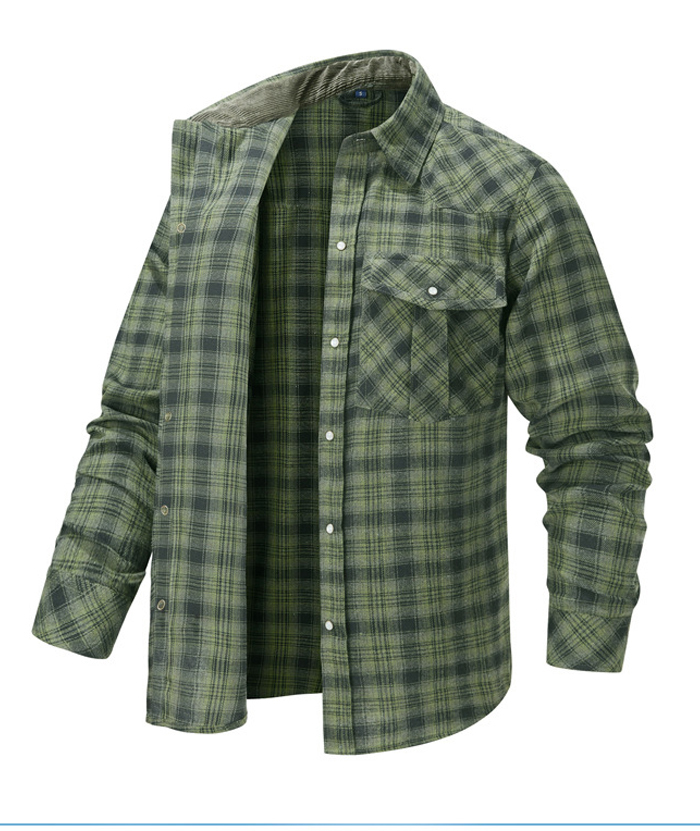 ZITY Men's Button Down Long Sleeved Plaid Flannel Shirt-DUMLT05319|Zitysports