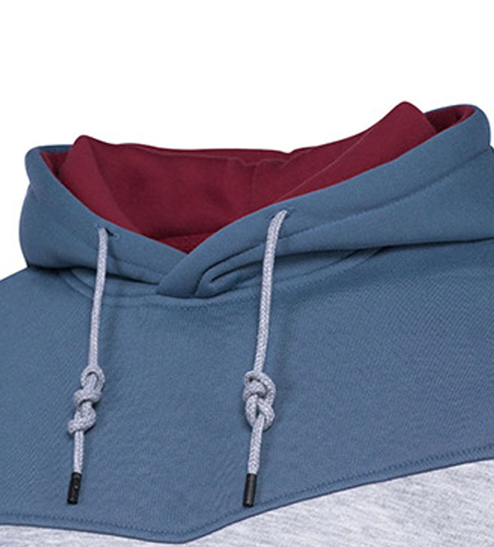 ZITY Men's Color Blocking Contrast Hooded Casual Sports Hoodie-DUMFH04839 | Zitysports