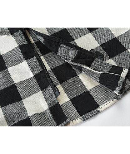 ZITY Men's Plaid Long Sleeved Full Zip Hoodie-DUMFH05321|Zitysports