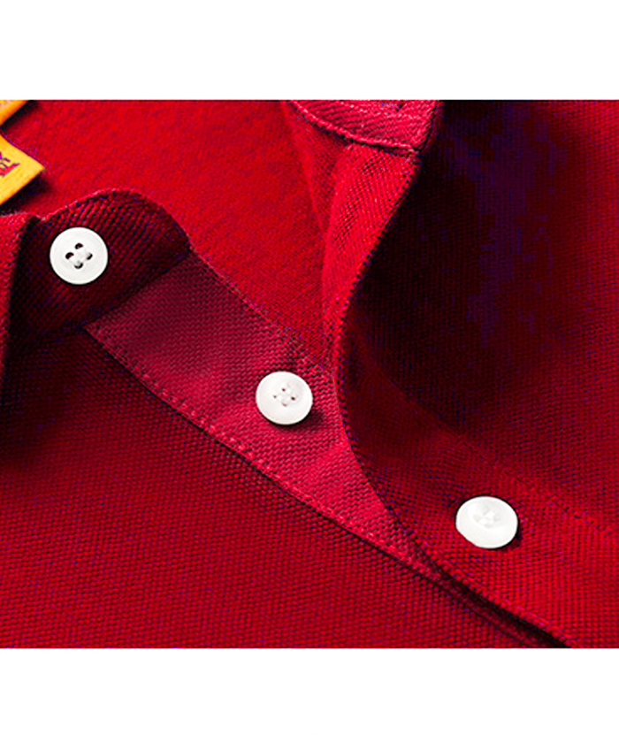 Men's Casual Long Sleeve Solid Color Polo Shirt-SD8988