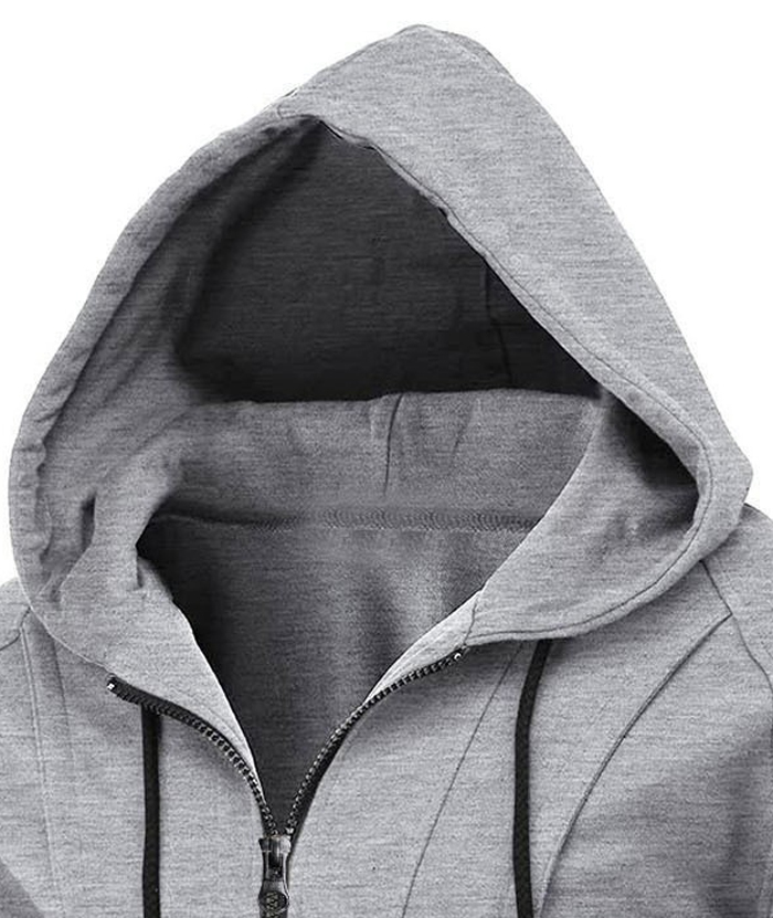 Men's Lightweight Long Sleeve Solid Color Full Zip Up Hoodie-DUMFH05025|Zitysports