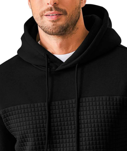ZITY Men's Fleece Waffle Block Hoodie-DUMFH04921|Zitysports