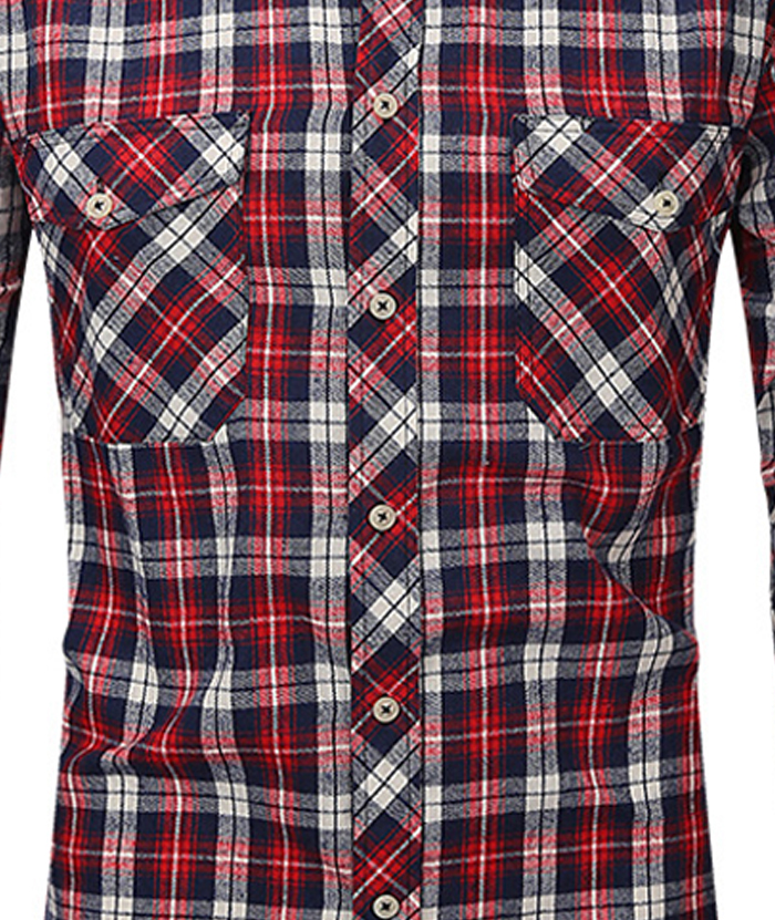 ZITY Men's Slim Fit Plaid Flannel Shirt-DUMLT05228|Zitysports