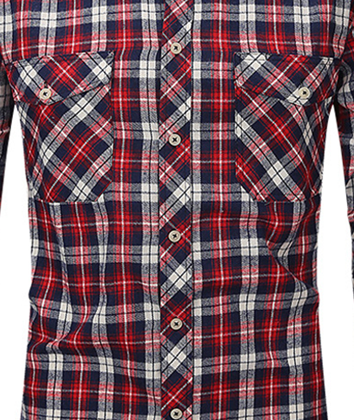 ZITY Men's Slim Fit Plaid Flannel Shirt-DUMLT05228|Zitysports