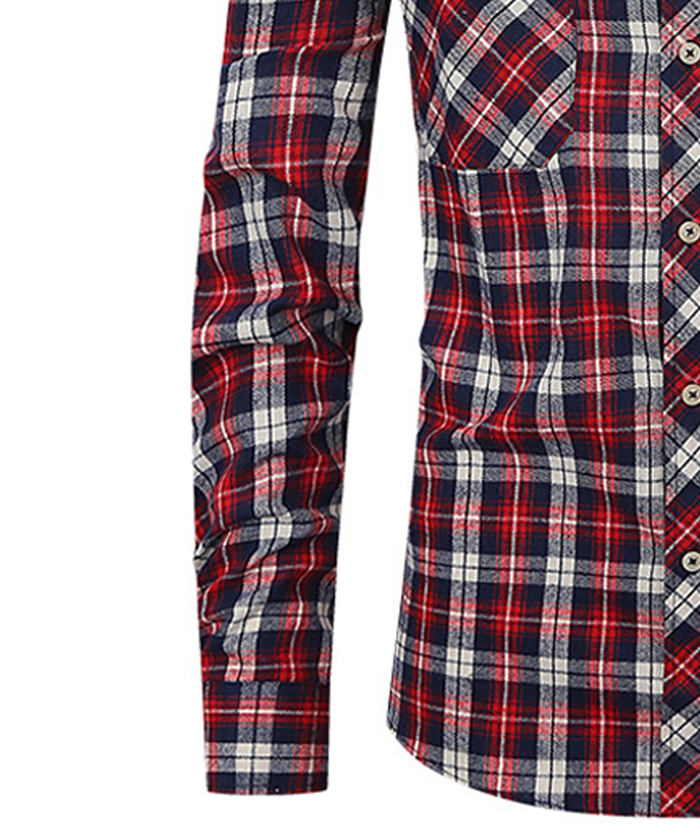 ZITY Men's Slim Fit Plaid Flannel Shirt-DUMLT05228|Zitysports