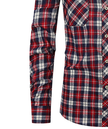 ZITY Men's Slim Fit Plaid Flannel Shirt-DUMLT05228|Zitysports