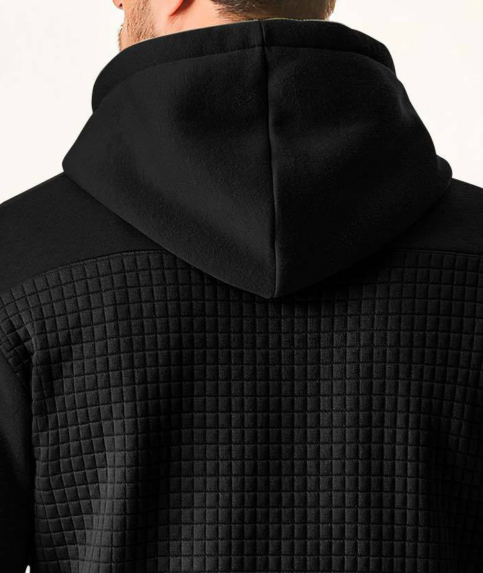 ZITY Men's Fleece Waffle Block Hoodie-DUMFH04921|Zitysports