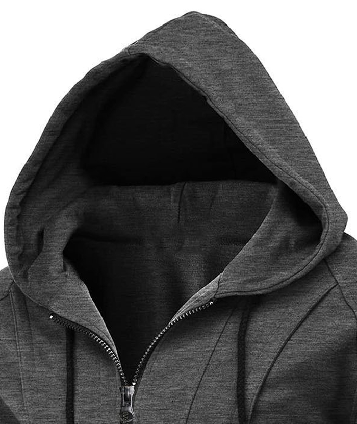 Men's Lightweight Long Sleeve Solid Color Full Zip Up Hoodie-DUMFH05025|Zitysports