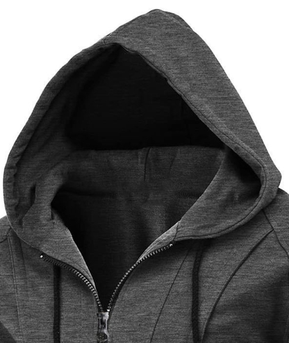 Men's Lightweight Long Sleeve Solid Color Full Zip Up Hoodie-DUMFH05025|Zitysports