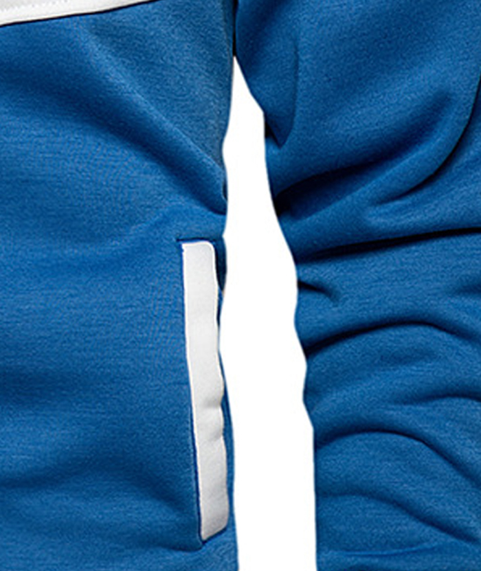 ZITY Men's Color Blocking Contrast Hooded Casual Sports Hoodie-DUMFH04839 | Zitysports