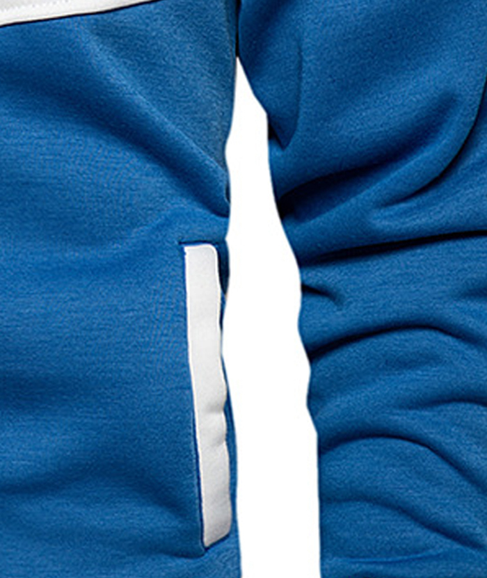 ZITY Men's Color Blocking Contrast Hooded Casual Sports Hoodie-DUMFH04839 | Zitysports