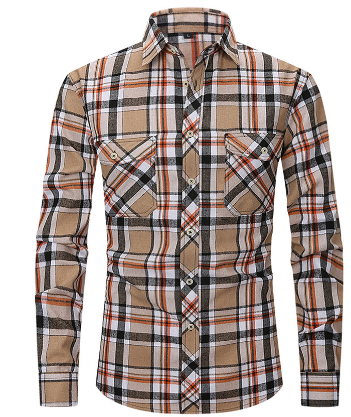 ZITY Men's Slim Fit Plaid Flannel Shirt-DUMLT05228|Zitysports
