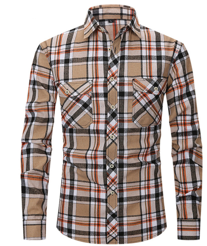 ZITY Men's Slim Fit Plaid Flannel Shirt-DUMLT05228|Zitysports