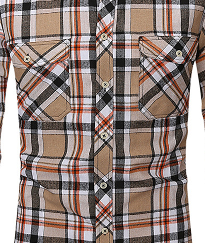 ZITY Men's Slim Fit Plaid Flannel Shirt-DUMLT05228|Zitysports