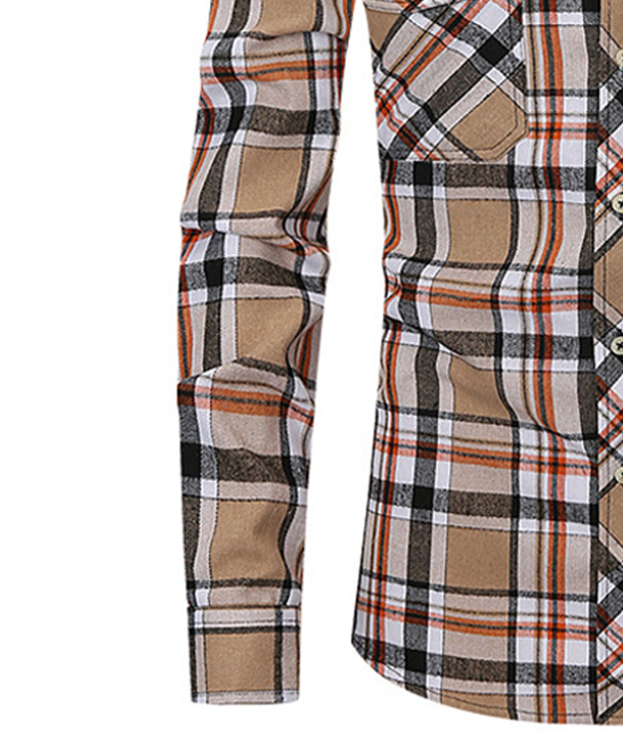 ZITY Men's Slim Fit Plaid Flannel Shirt-DUMLT05228|Zitysports