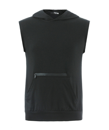 ZITY Men's Summers Sleeveless Plus Size Sports Hoodie-DUMMG05230|Zitysports