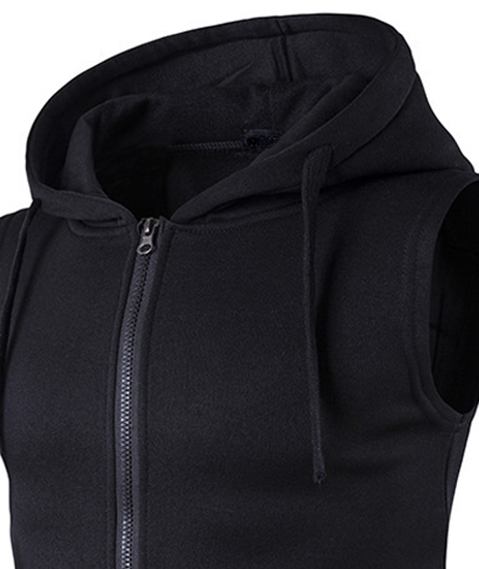 ZITY Men's Sleeveless Slim Fit Full Zip Up Hoodie-DUMMG05240 |Zitysports